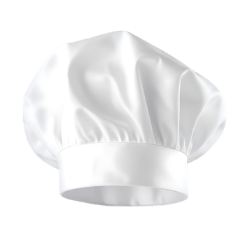 Chef Hat in White on transparent Background Design png