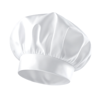 Classic White Chef Hat Isolated on transparent png