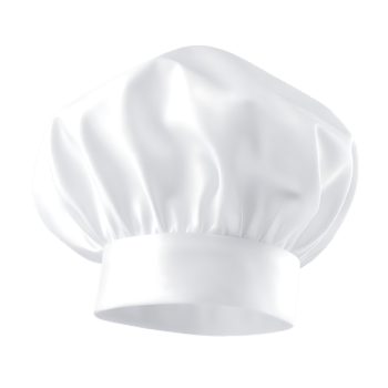 White Chef Hat Displayed on transparent Background png