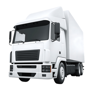 White Box Truck Mockup on transparent Background png