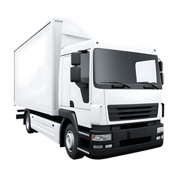 Box Truck in White on transparent Background Design png