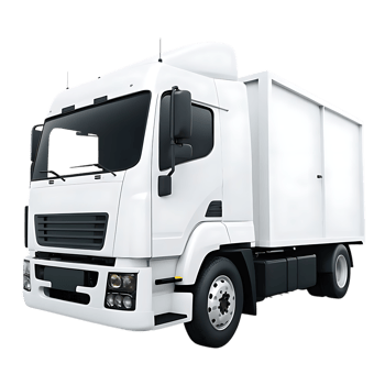 White Box Truck Displayed on transparent Background png