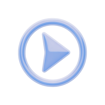 Play Button Icon in Light Blue 3D Render png