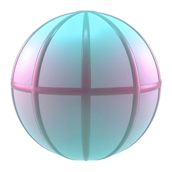 Abstract Pastel Sphere with Grid Pattern Design png