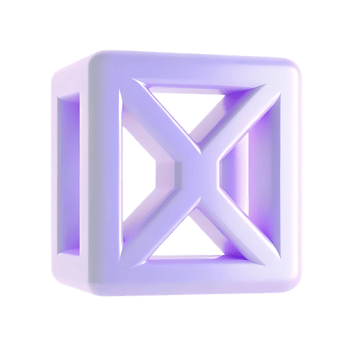 Purple 3D Cube Geometric Shape Design Element png
