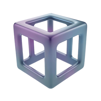 Hollow Cube with Gradient Colors 3D Abstract Render png