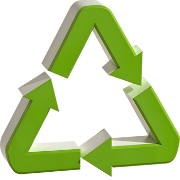 3D Green Recycling Symbol with Arrows Eco Friendly png