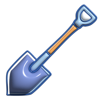 3D Cartoon Shovel Digging Tool Icons png