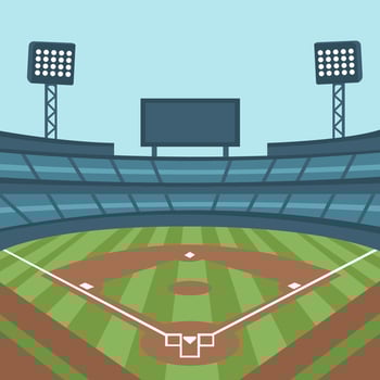 Baseball Softball field flat design, sports and leisure concept vector