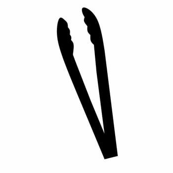 Fried food tongs silhouette. Great for kitchenware logos, and cooking logos. cake tongs. vector