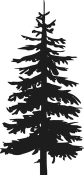 Pine Tree Silhouette - Evergreen Forest Illustration for Nature and Outdoor Designs vector