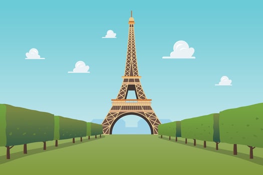 Eifel tower against the sky vector