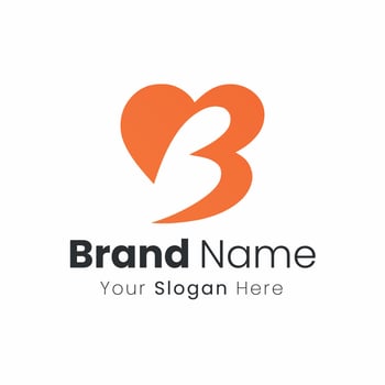 Heart B Shape Logo for Health Love and Romantic Concepts Modern Style vector