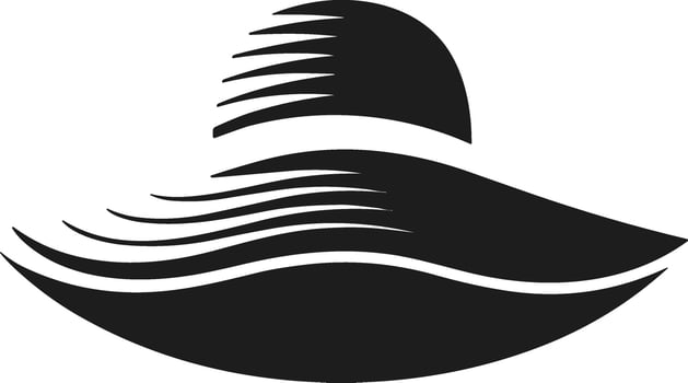 Elegant Sun Hat Silhouette Illustration vector
