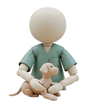 Veterinarian caring for puppy, animal health and pet care concept png