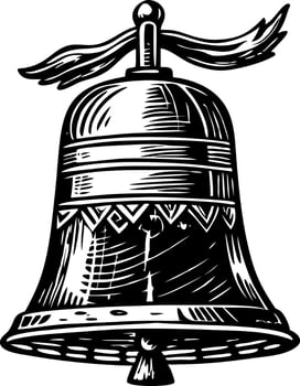 A vintage style illustration of village bell vector
