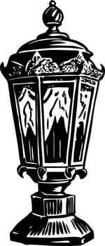 A vintage style illustration of lantern vector
