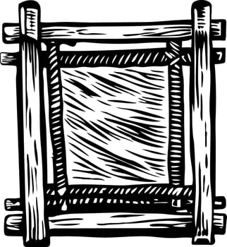 A vintage style illustration of loom frame vector