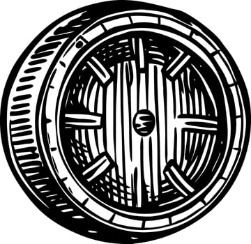 A vintage style illustration of barrel lid vector