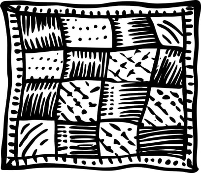 A vintage style illustration of patch quilt vector