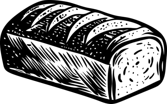 A vintage style illustration of bread loaf vector
