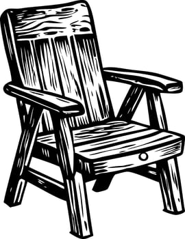 A vintage style illustration of wooden chair vector