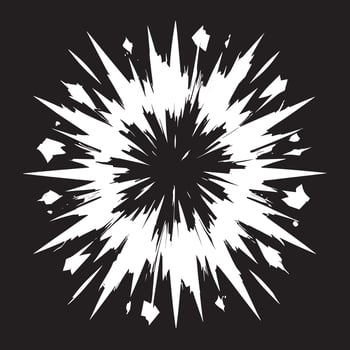 a black and white explosion with a starburst effect vector