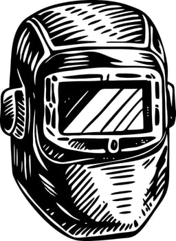 A vintage style illustration representing a welding mask vector