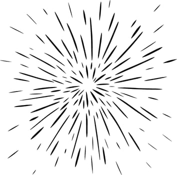 Fireworks texture, thin lines, isolated on transparent background. graphic line ink illustration. Backdrop to use for overlay, montage or brushes. For poster, flyer, banner, invitation vector
