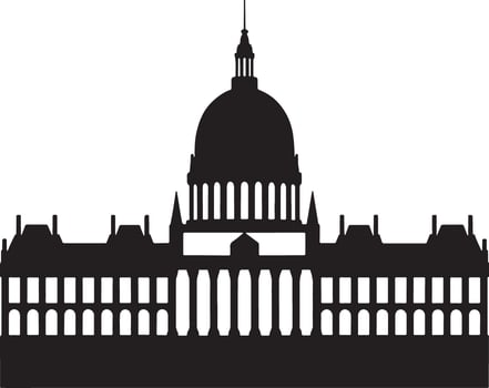 Black and white silhouette of the panth on in paris vector