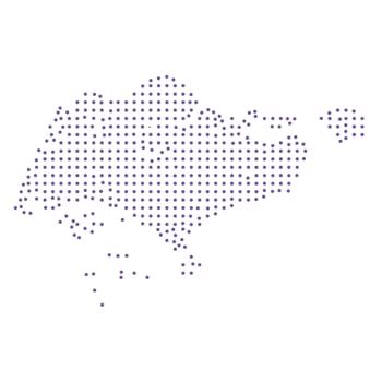 Singapore map dotted pattern design purple circle vector