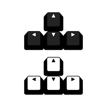 Position keyboard typing button arrow keys navigation keypadsign concept illustration design, Navigation send arrow location vector