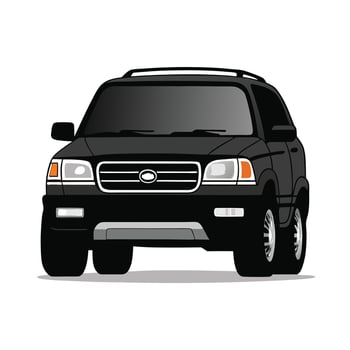 black suv front view vector