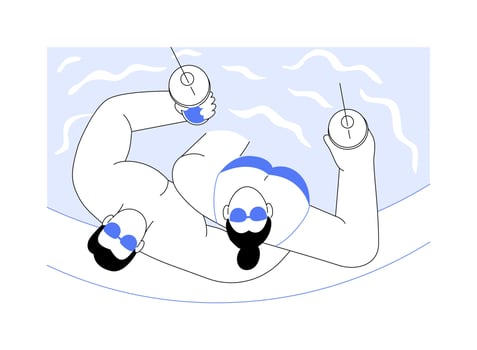 Pool time isolated cartoon illustrations. vector