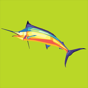 ilustration fish in wpap art vector