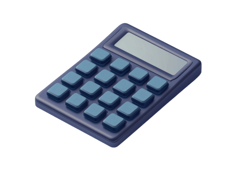 Blue calculator design for office use and educational purposes png