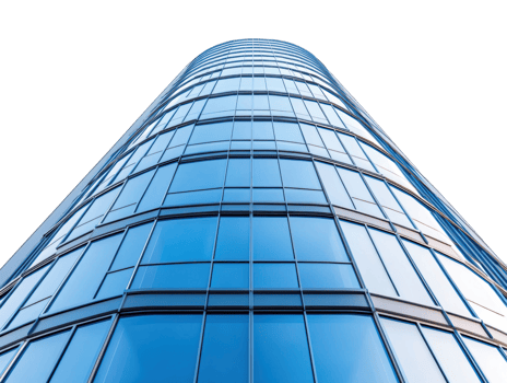 Modern architecture design showcasing a reflective glass high-rise png