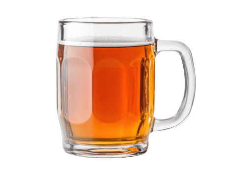 Refreshing amber beer served in a glass mug for gatherings png