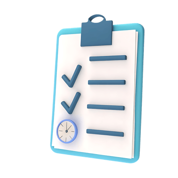 Time Management Checklist Clipboard 3D Render png
