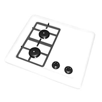 Modern transparent Gas Cooktop with Two Burners png