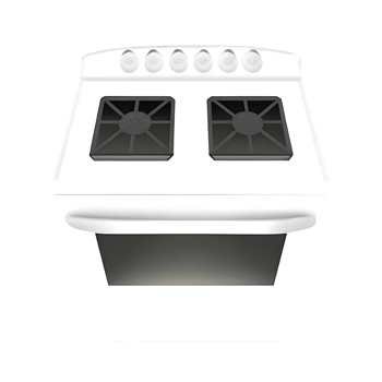 transparent Electric Oven with Two Burners Freestanding png