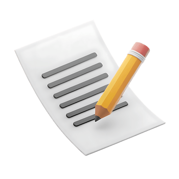 Yellow Pencil on Lined transparent Paper Illustration png