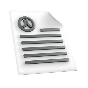 transparent Document with Gray Logo Icon 3D Render png