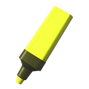 Yellow Highlighter Marker on transparent Background png