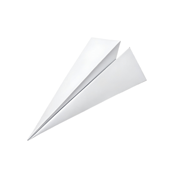 A Single White Paper Airplane Isolated on a Gray Background Simple Origami Flight Travel Journey png