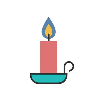 Candle icon illustration on white background vector