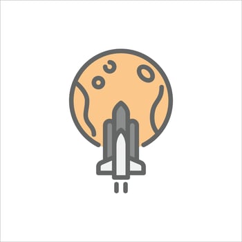 Space Travel filled outline icon. Space Travel color line illustration. vector