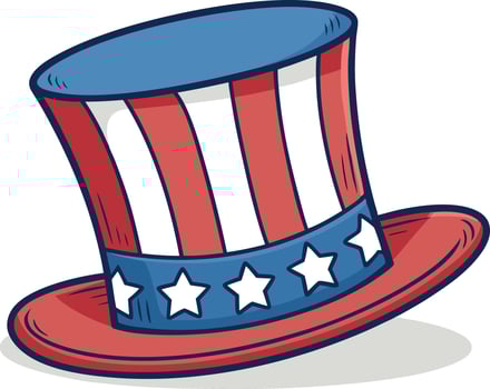 Patriotic Top Hat Illustration For American Holidays Celebrations vector