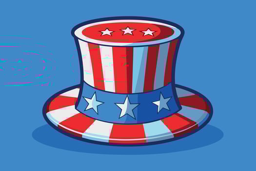 Cartoon Patriotic Hat Illustration for American Independence Day vector