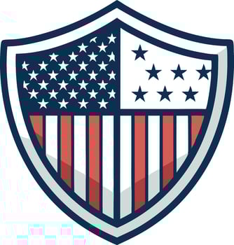 American Flag Shield Graphic Symbol of Patriotism and National Pride vector
